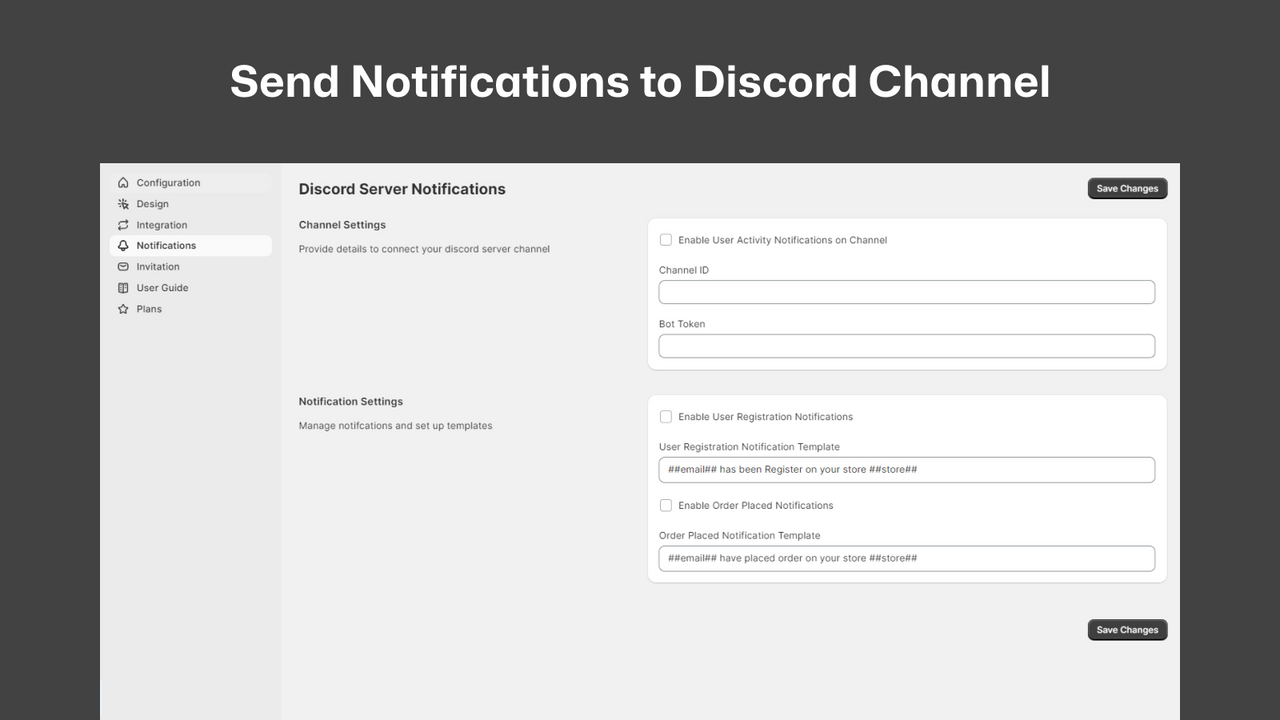 Integração discord & login discord - Enviar Notificações