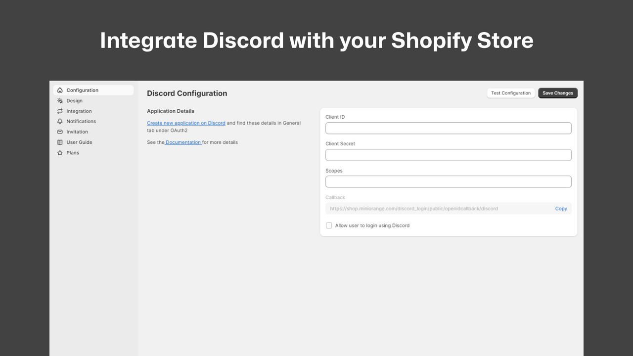 Discord integratie & discord login - Discord configuratie