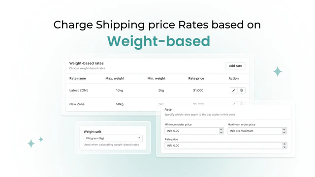 shipping rates base on weight