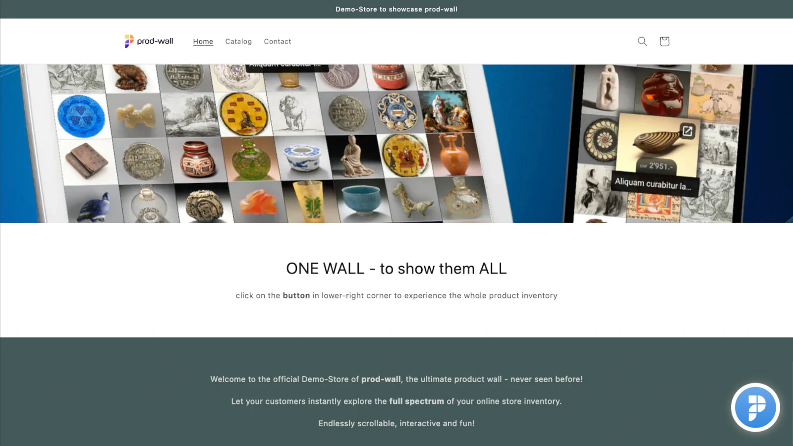 prod-wall bietet einen einfachen Startknopf für Ihren Storefront