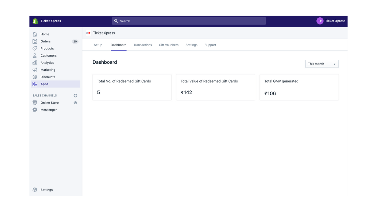 Ticket Xpress Dashboard