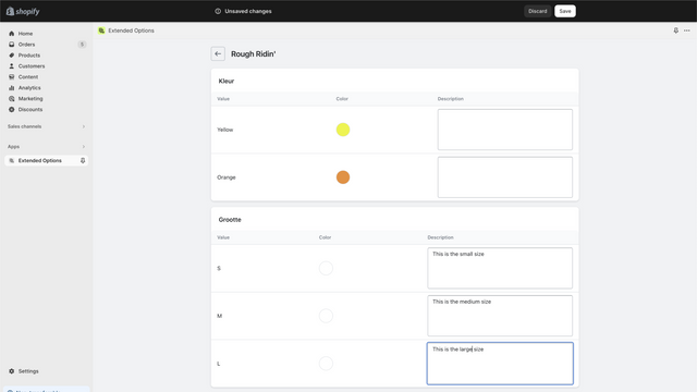 Interfaz de producto de OWOW Options