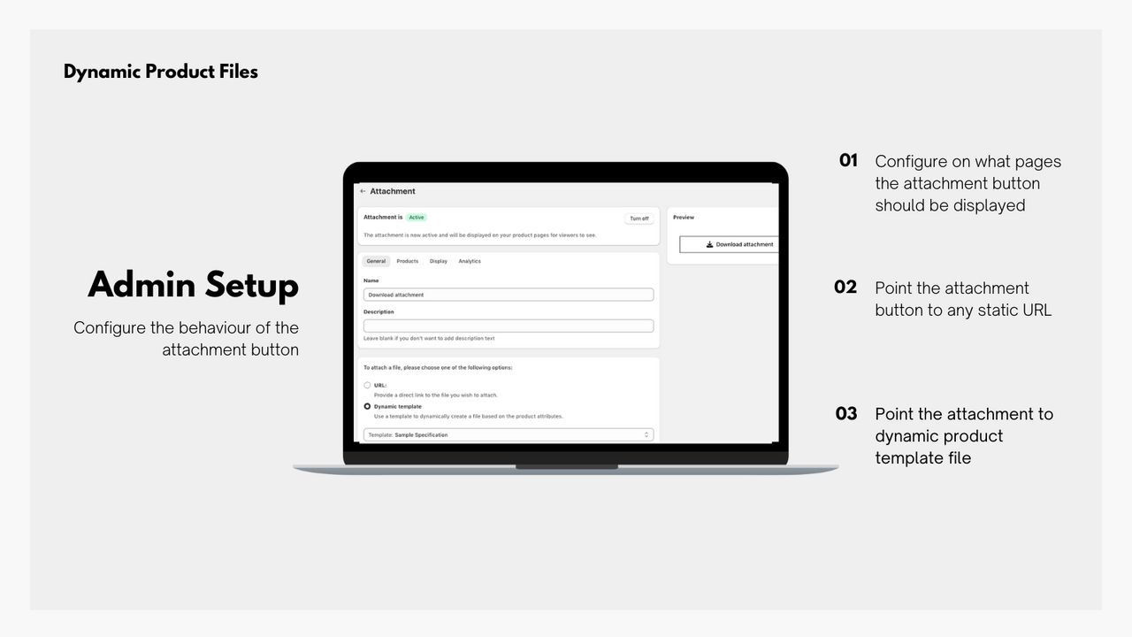 Configure onde exibir o botão e escolha o template