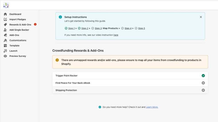 Crowdfunding Surveys & Upsells Screenshot