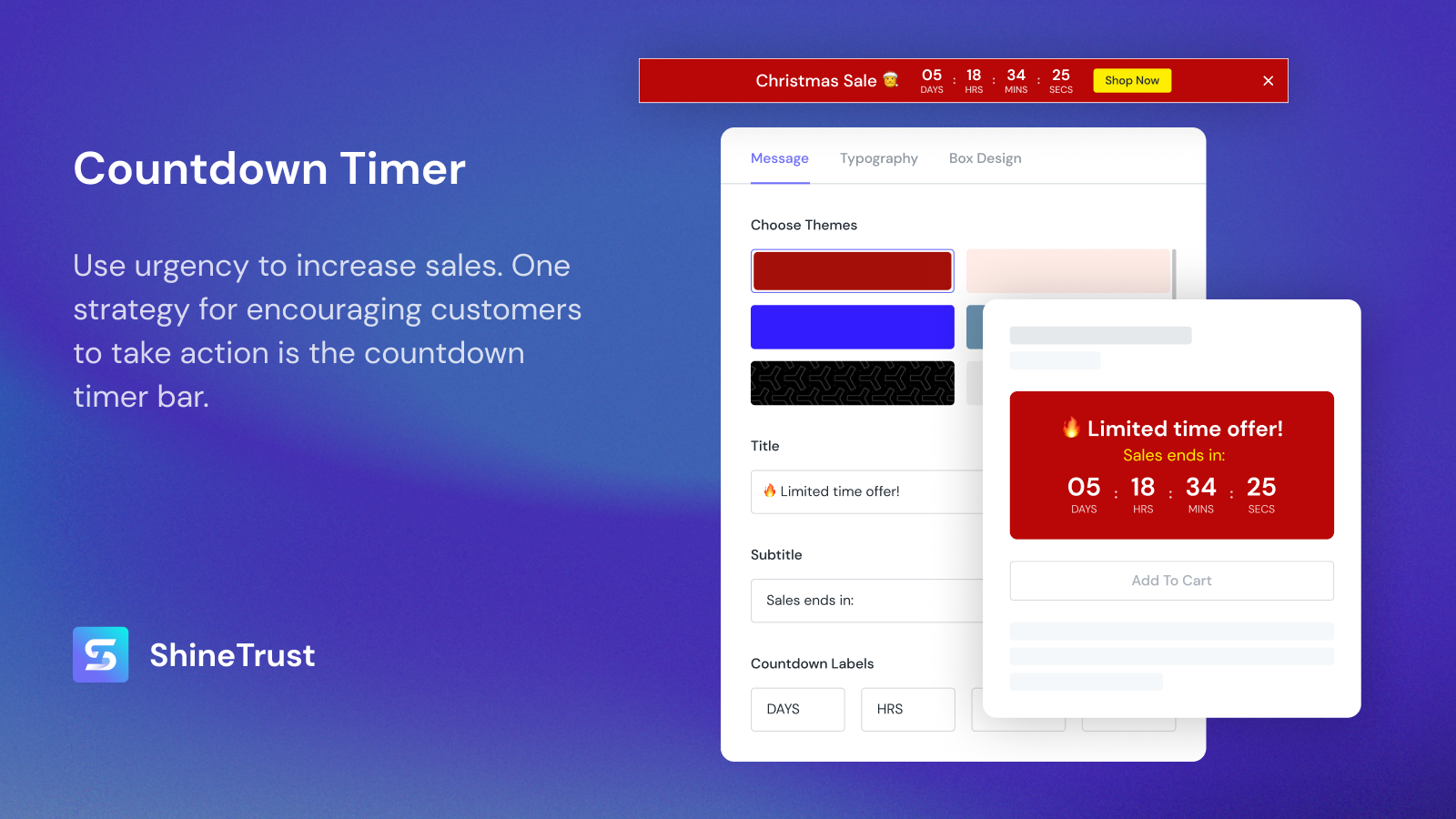 countdown timer | product labels & badges shine