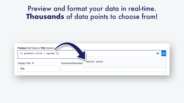 Use tokens en tiempo real para previsualizar sus datos