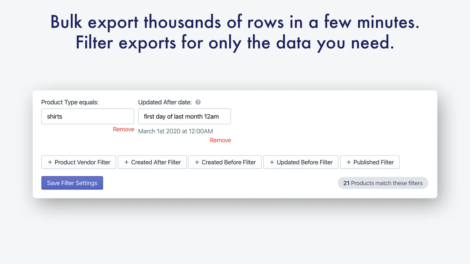 Bulk export thousands of rows in a few minutes