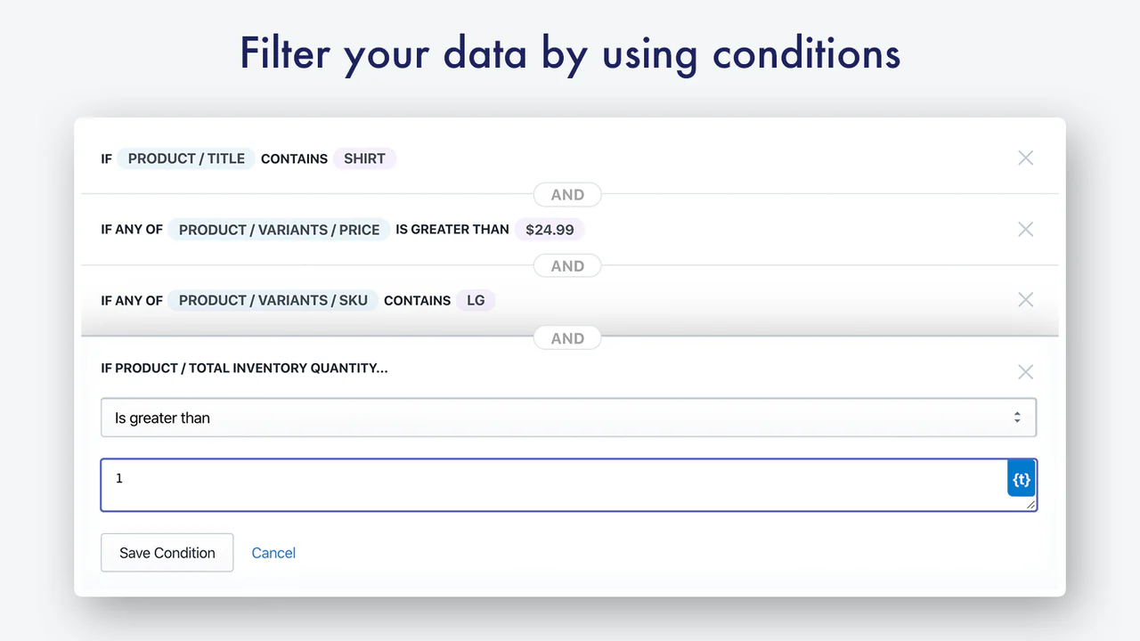 Filtrar datos utilizando condiciones