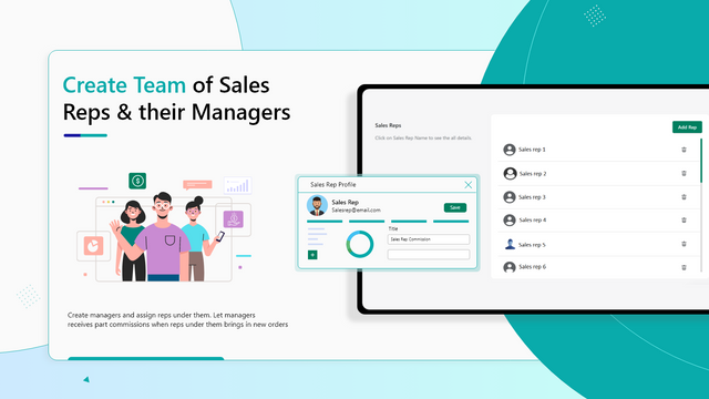 Easily manage your sales team from admin side of the app