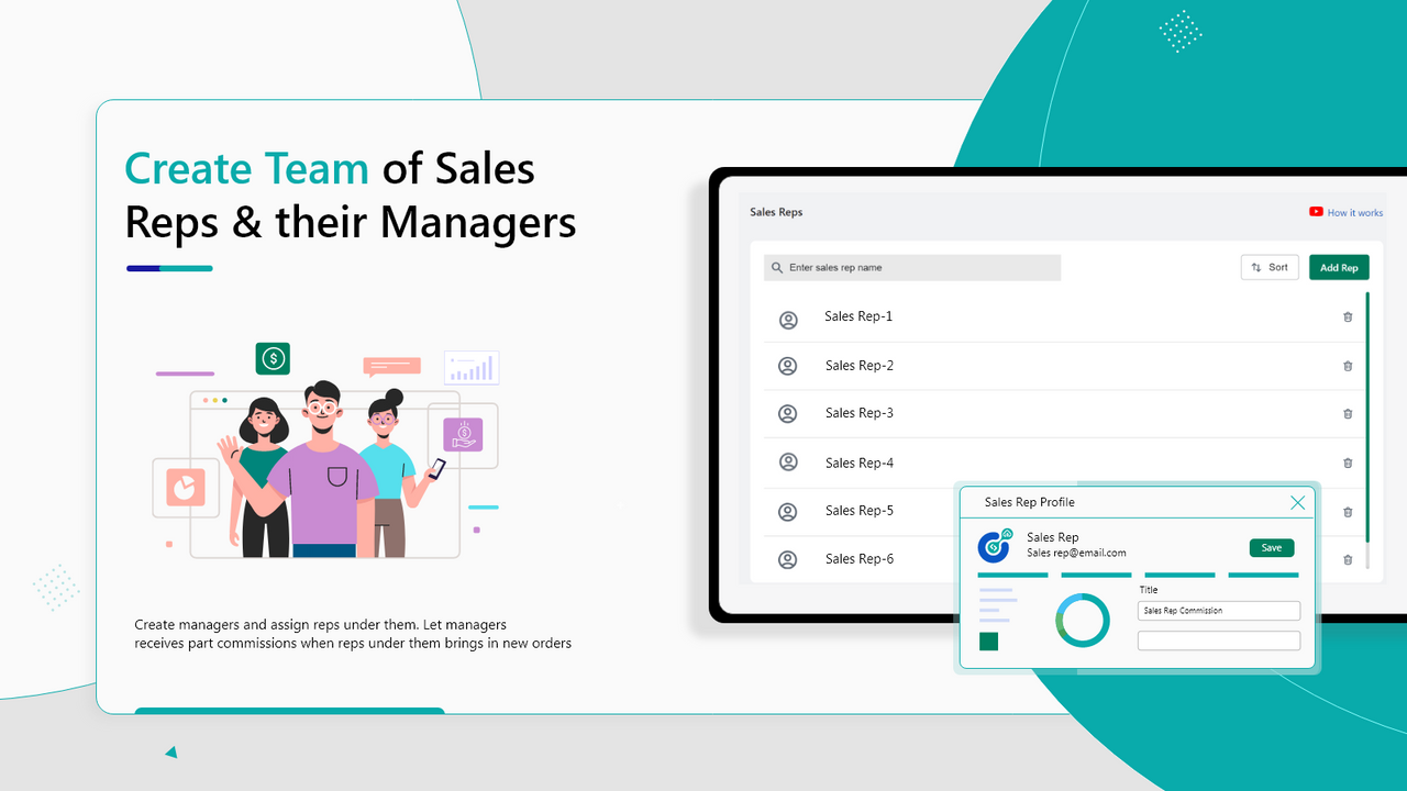Easily manage your sales team from admin side of the app