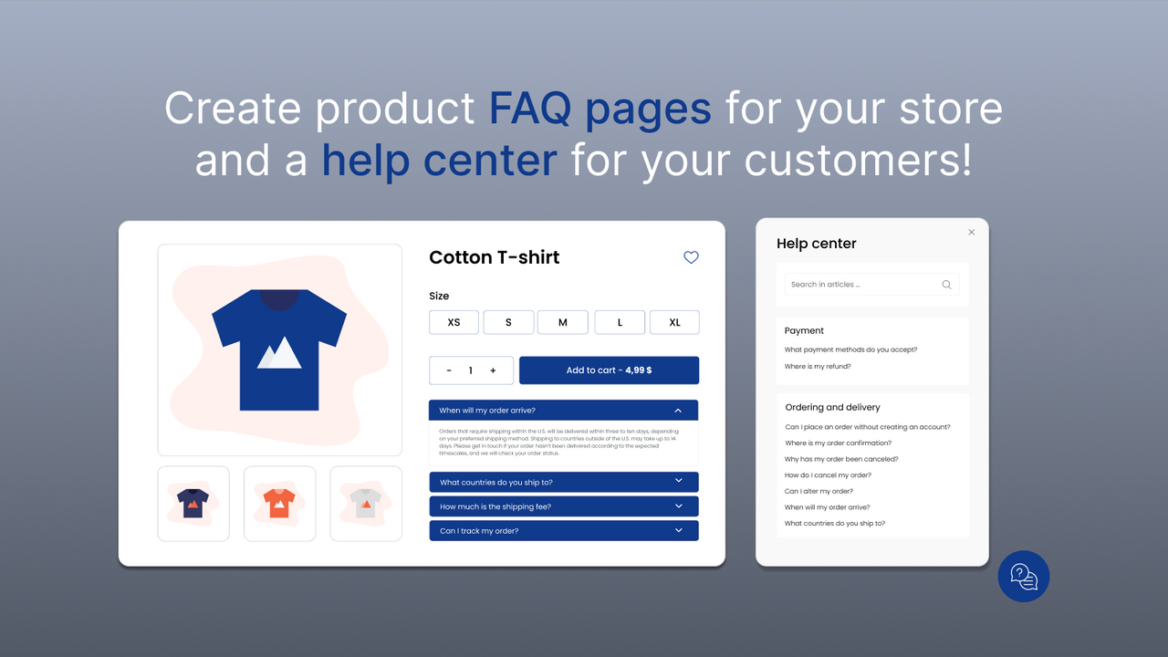 Fully customizable FAQ page & FAQ on product pages | Help center