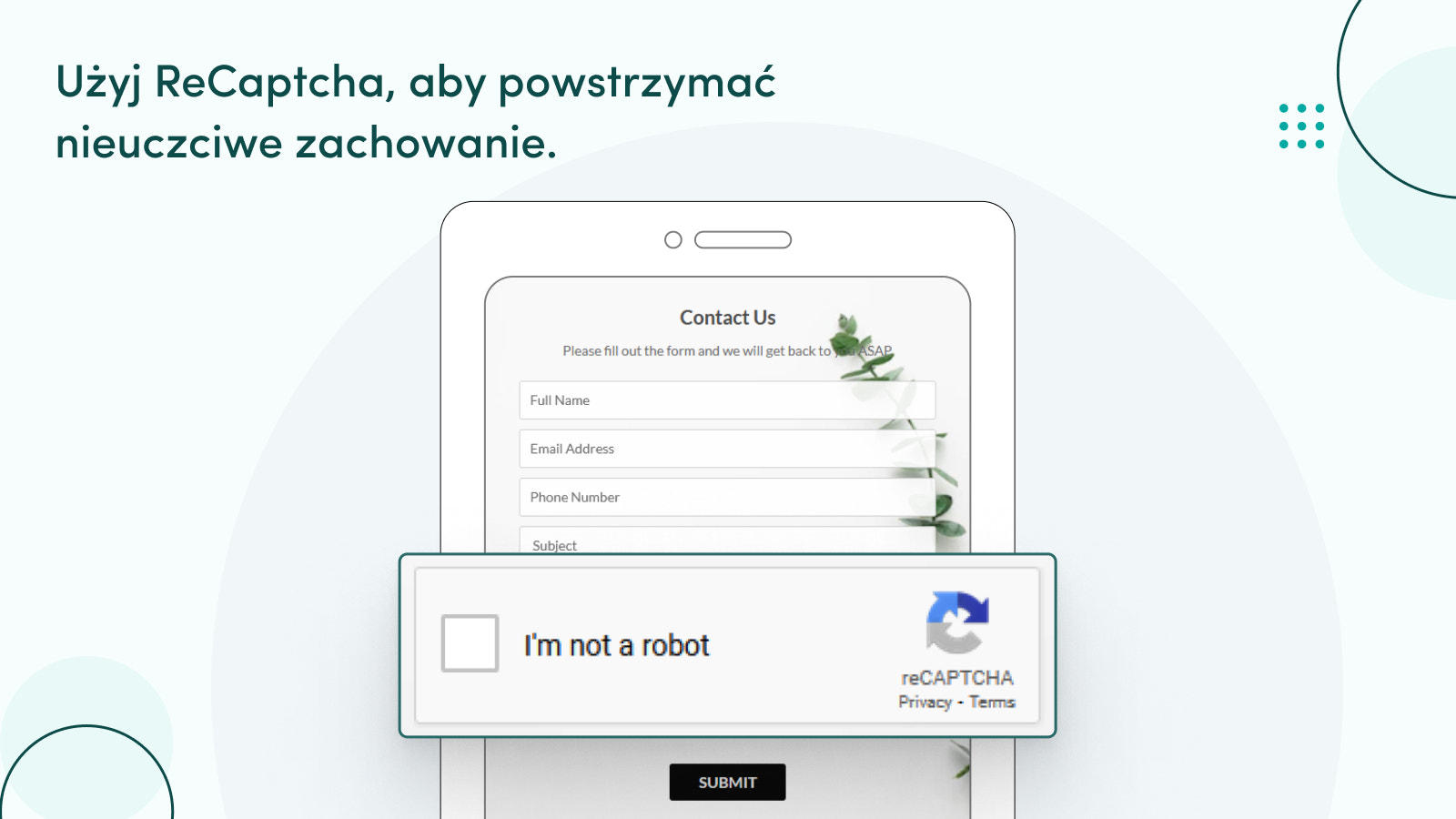 Wykorzystuj reCAPTCHA do zwalczania nieuczciwej działalności.