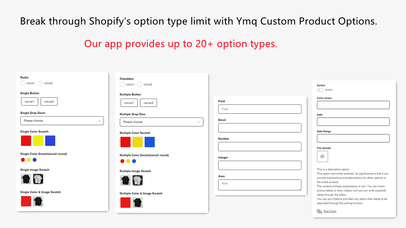Ymq Product Options & Variants Screenshot