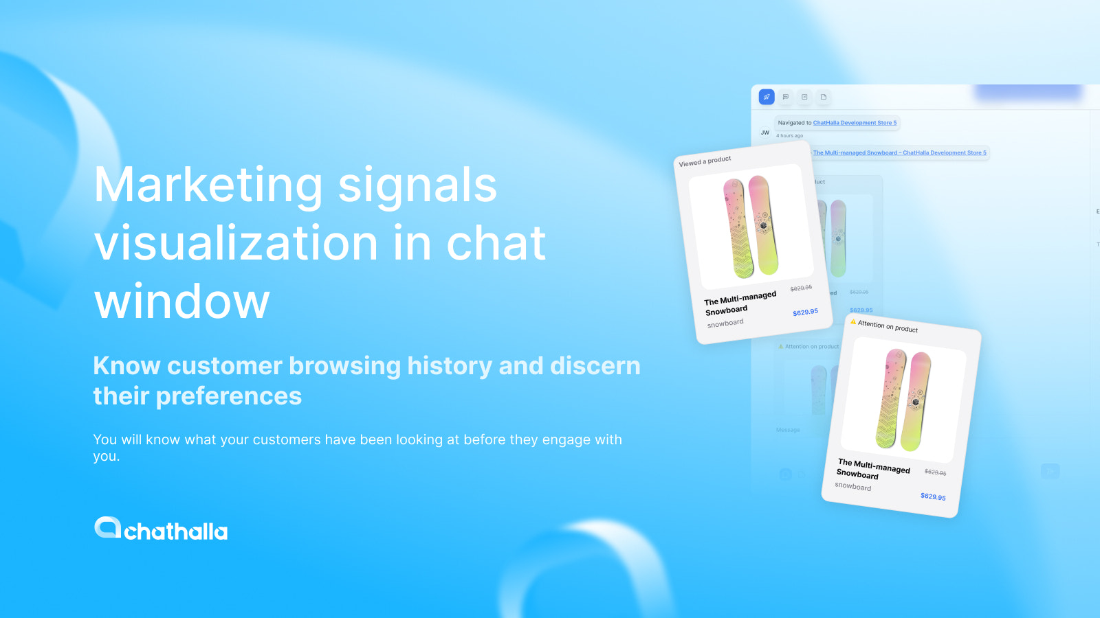 Marketing signals visualization in chat window