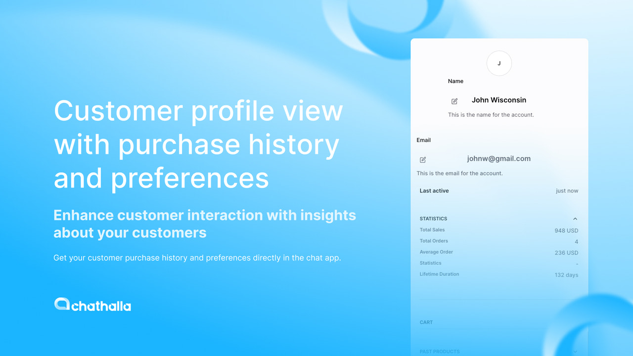 Vue du profil client avec historique des achats et préférences