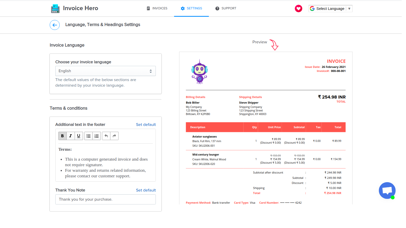 Invoice Hero PDF Screenshot