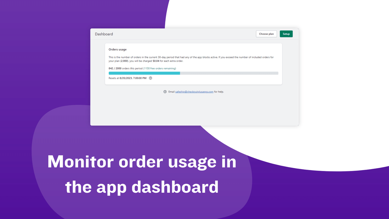 Surveillez l'utilisation des commandes dans le tableau de bord de l'application