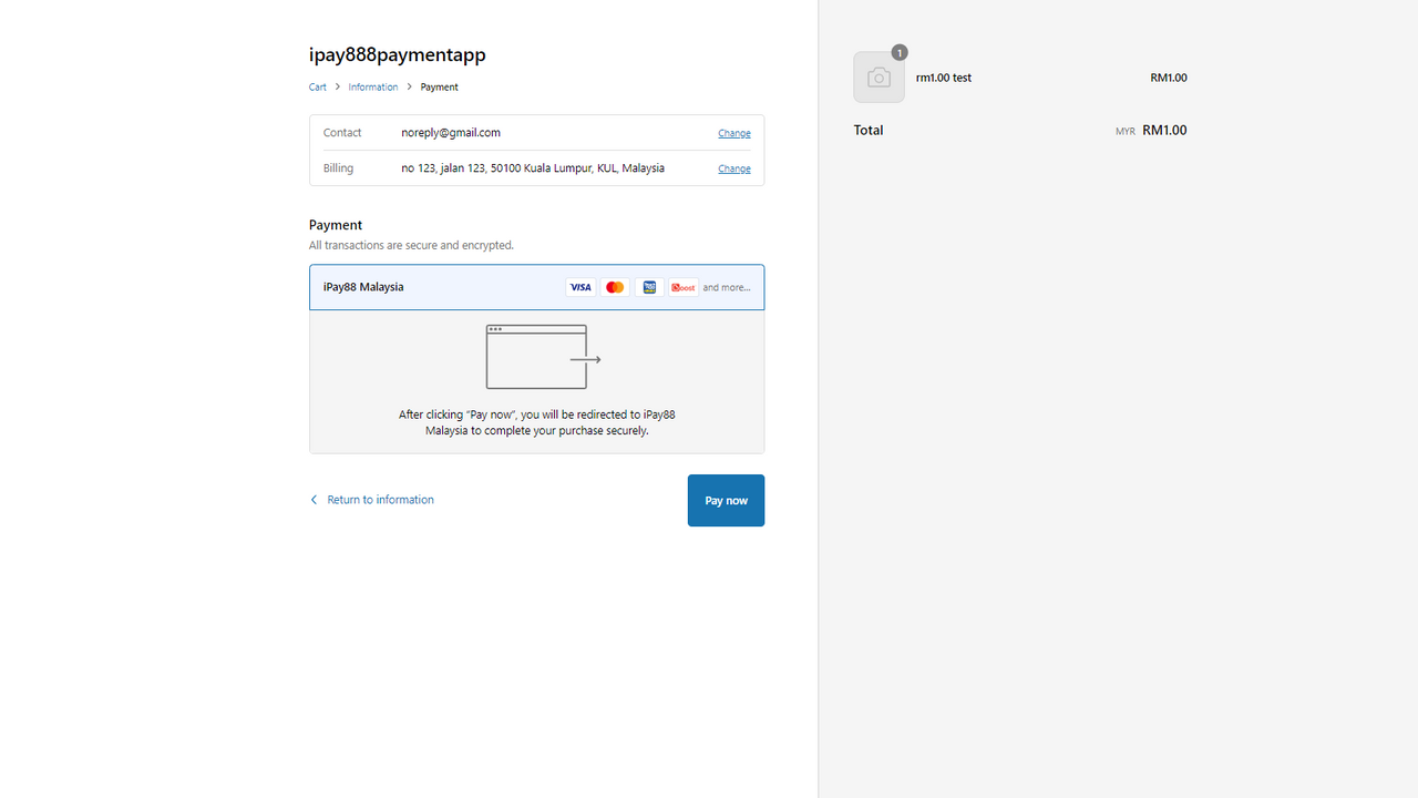 checkout sem interrupções do gateway ipay88