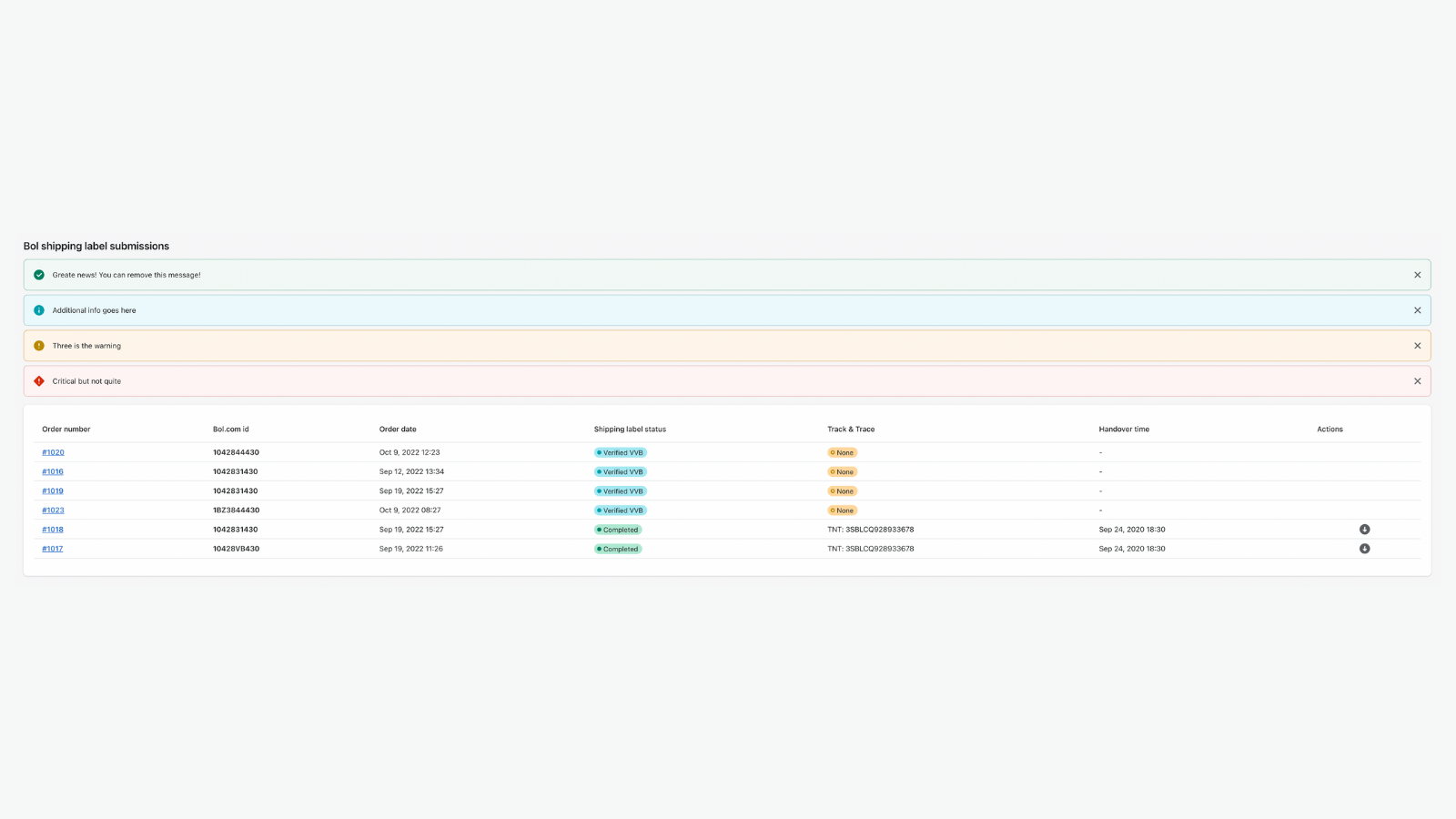 Order overview DVB