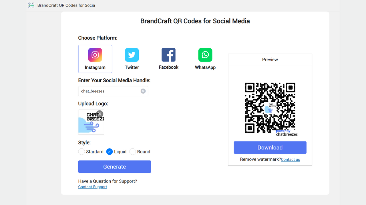 Brandcraft Social QR Creator