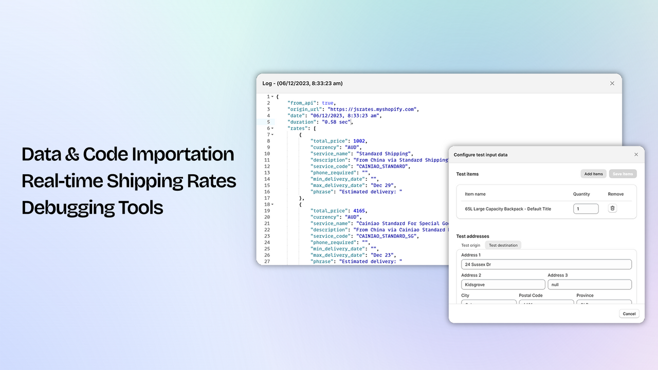 JsRates: Data- en code-importatie.