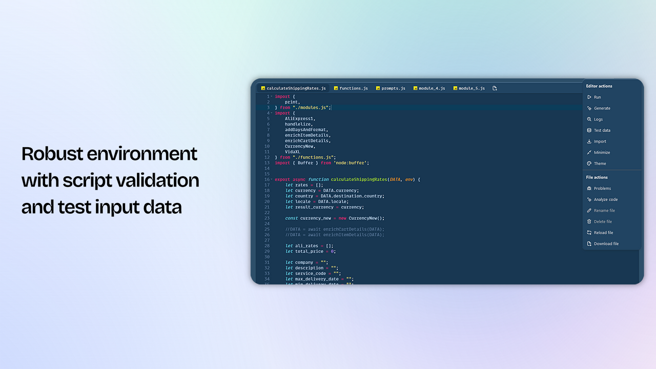 JsRates : Environnement robuste d'édition de code.