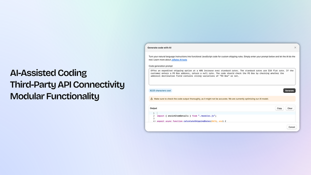 JsRates: AI-assisted shipping rate code generation