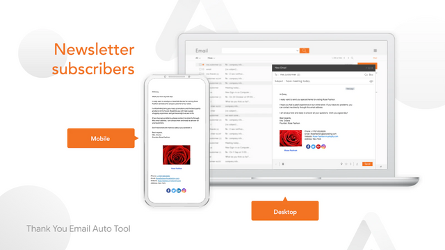 Thank You Email Auto Tool Newsletter-Abonnenten