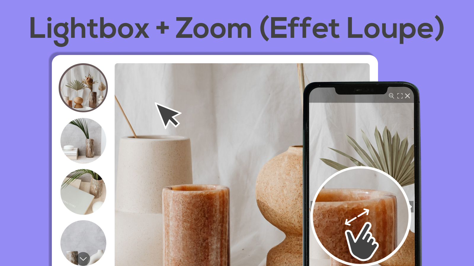 Lightbox + Zoom (Effet Loupe)