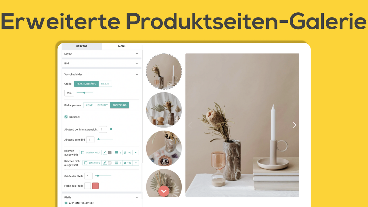 Erweiterte Produktseiten-Galerie