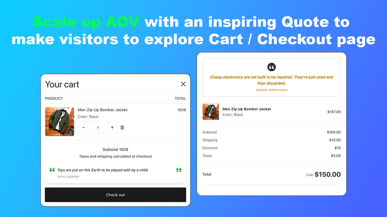 Quote in Cart / Checkout page