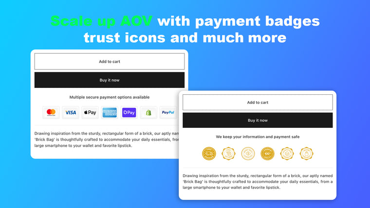 HU Trust Badges, Payment Icons Screenshot