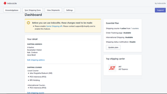 Standard delivery indonesia tracking