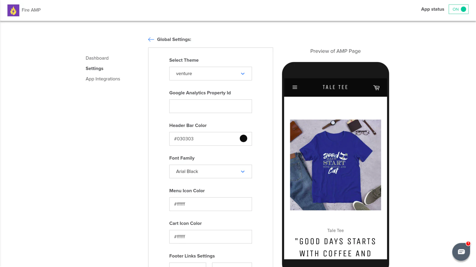 AMP app for Shopify