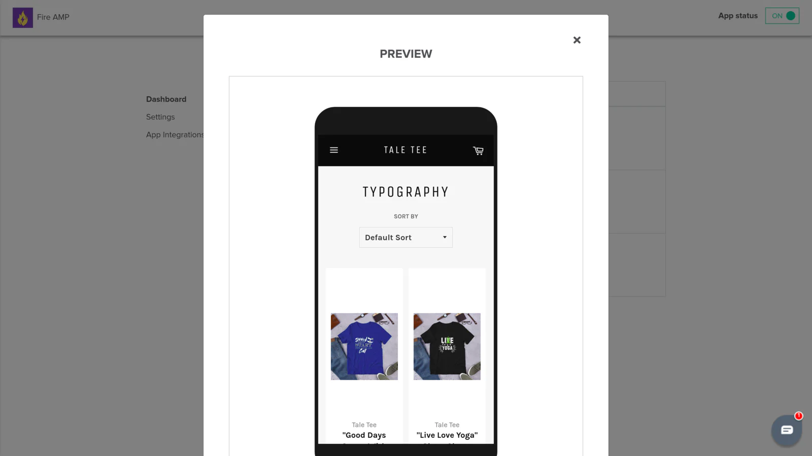 AMP app for Shopify