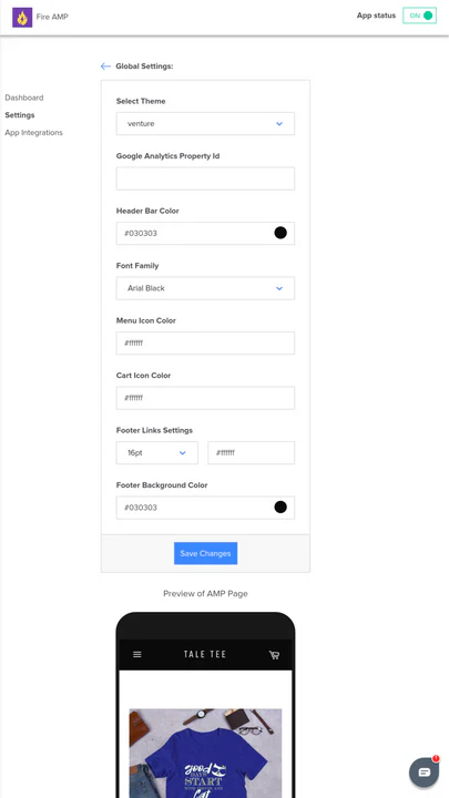 FireAMP Admin Panel for settings