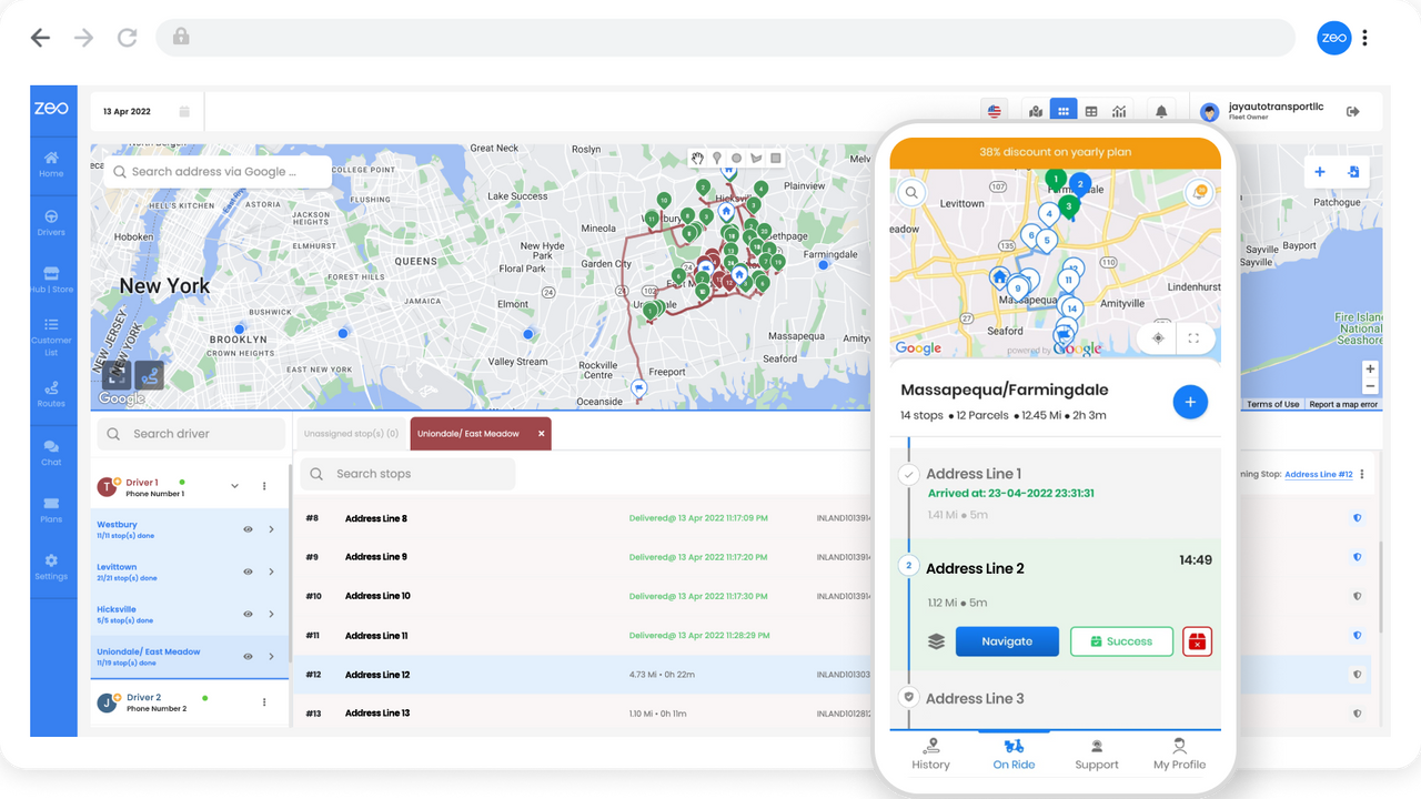 Mobiele applicaties voor bezorgchauffeurs