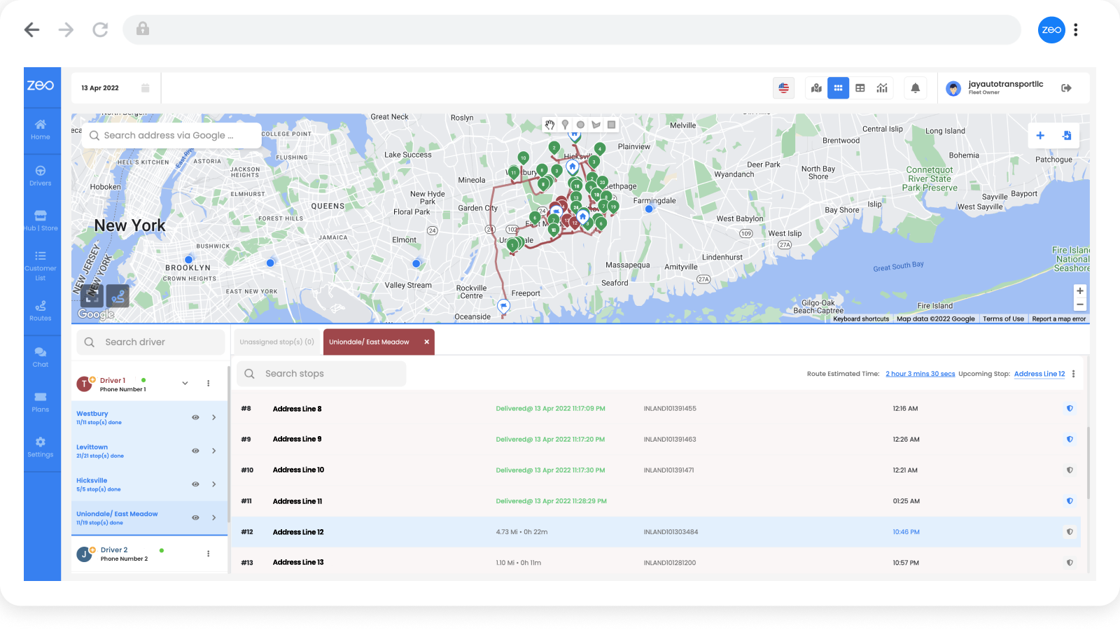 optimaliseer routes voor chauffeurs