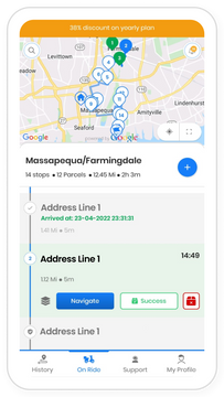 Fahrer-Mobil-App mit Kundeninformationen. Erfassen Sie den Nachweis der Lieferung