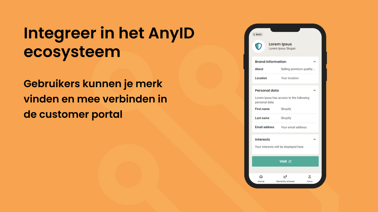 Jouw klanten zien jouw shop in hun AnyID app