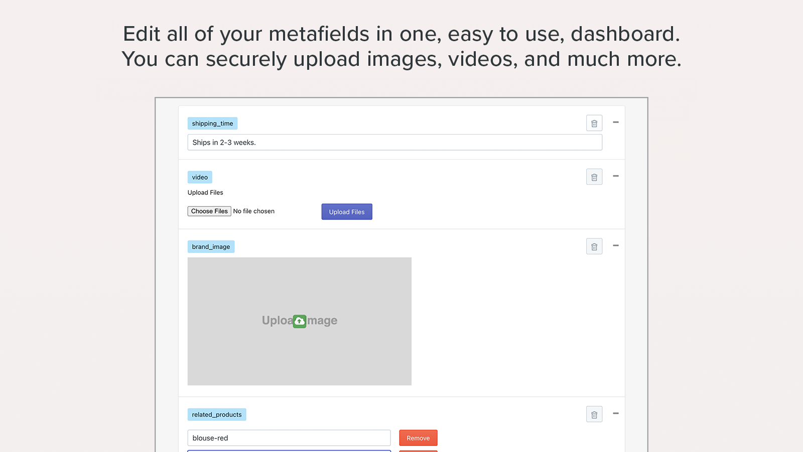 Bearbeiten Sie alle Ihre Metafelder in einem einfach zu bedienenden Dashboard. Sie können