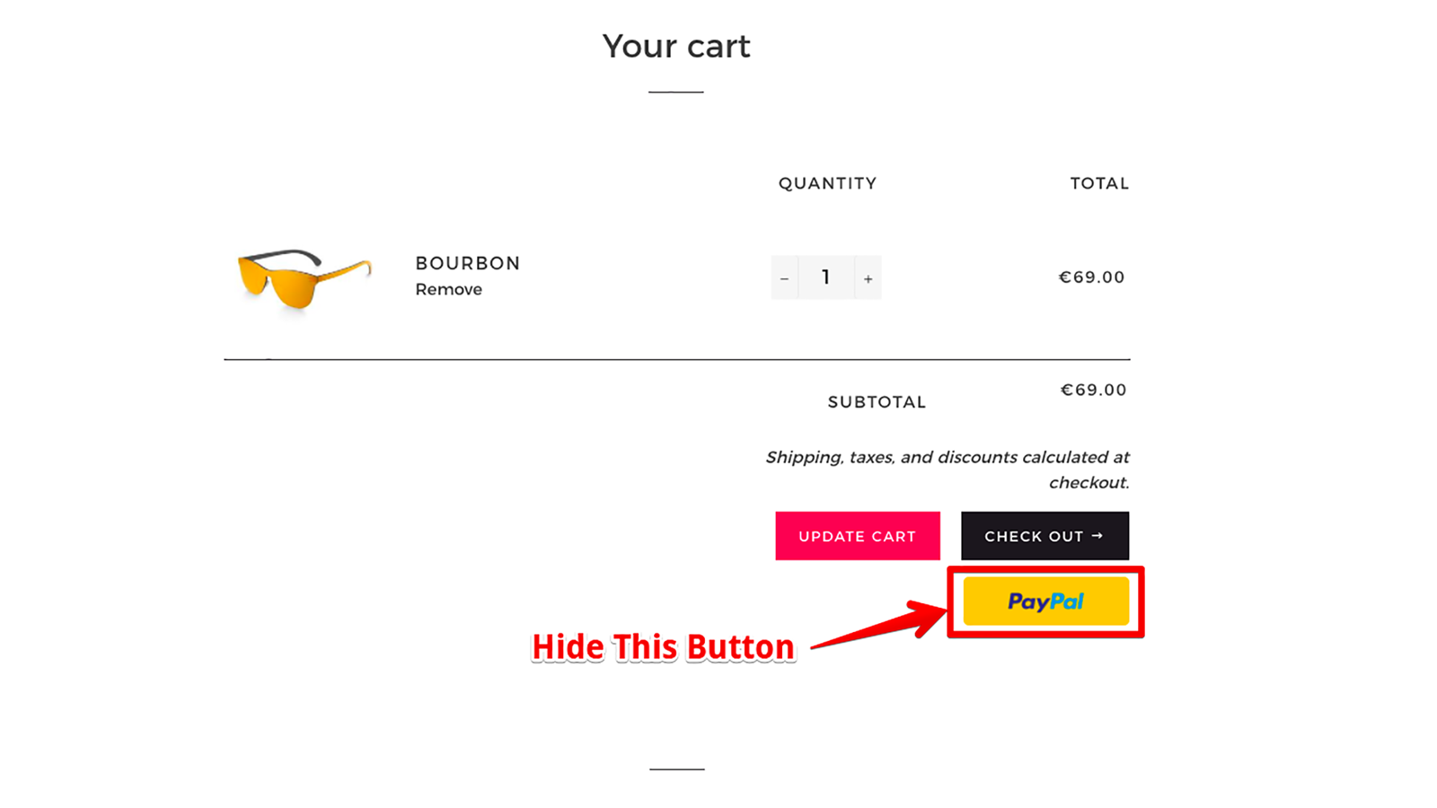 hide paypal cart