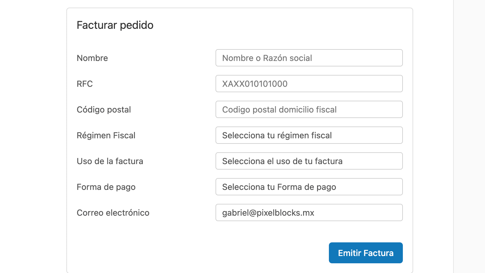 Facturación de impuestos en Checkout