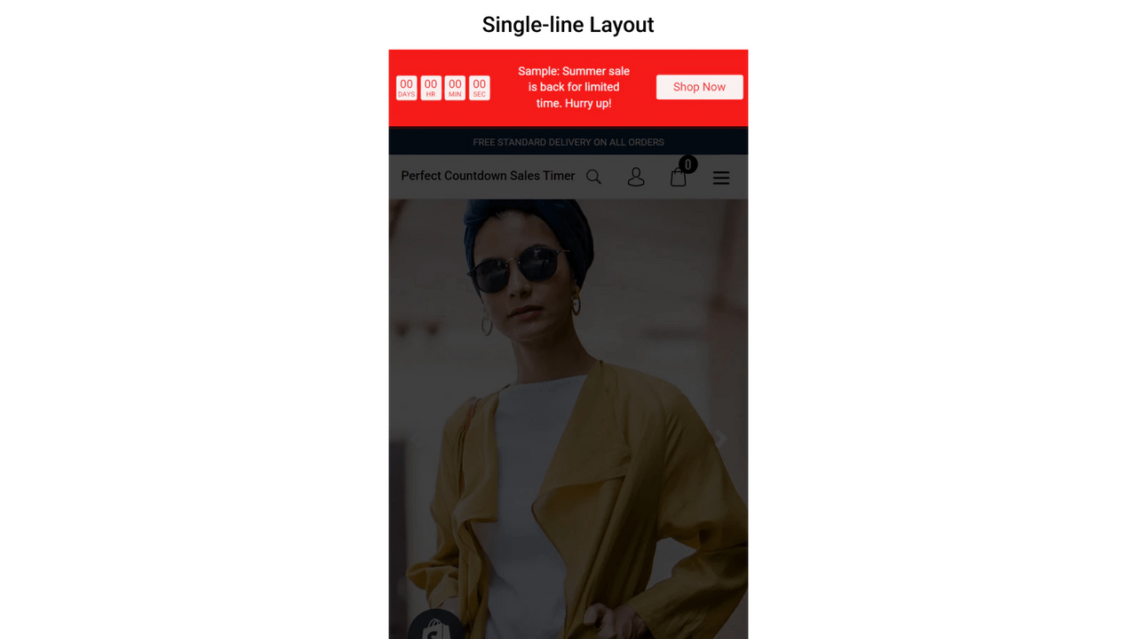 Perfect Countdown Sales Timer : Single Line Layout