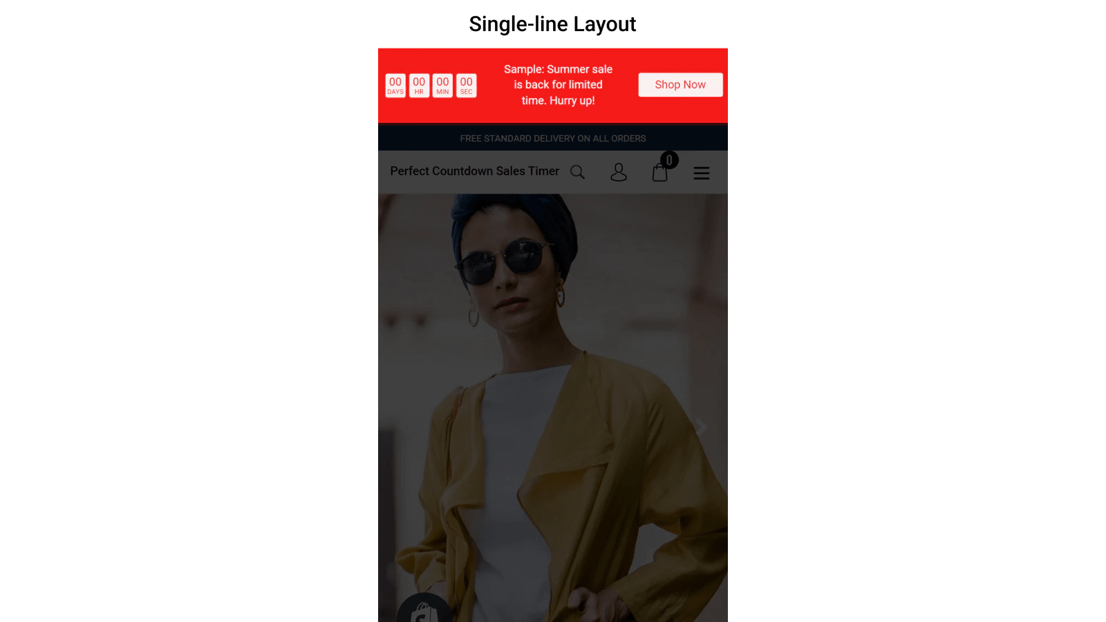 Perfect Countdown Sales Timer : Single Line Layout