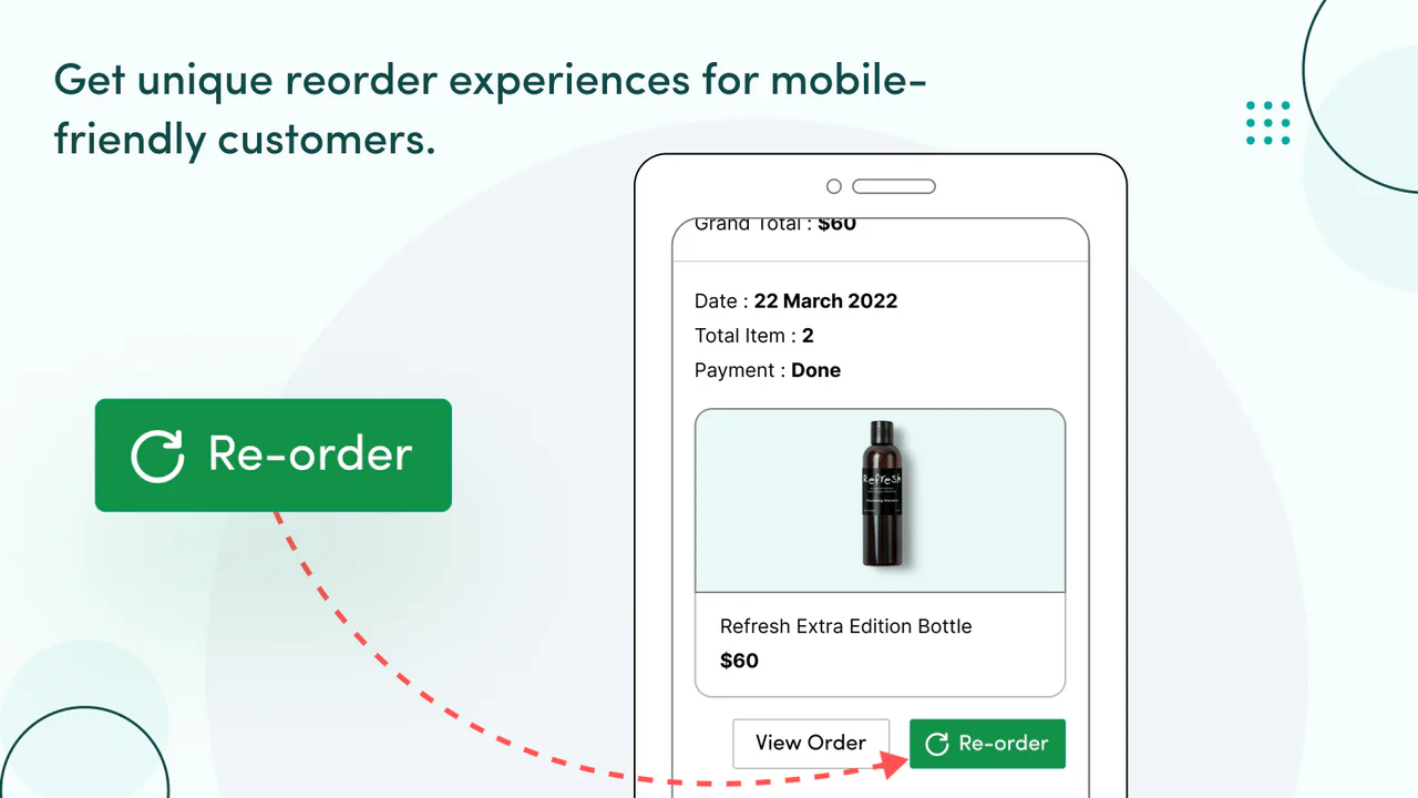 Easy Reorder for repeat purchases, Flits – Customer Account Page