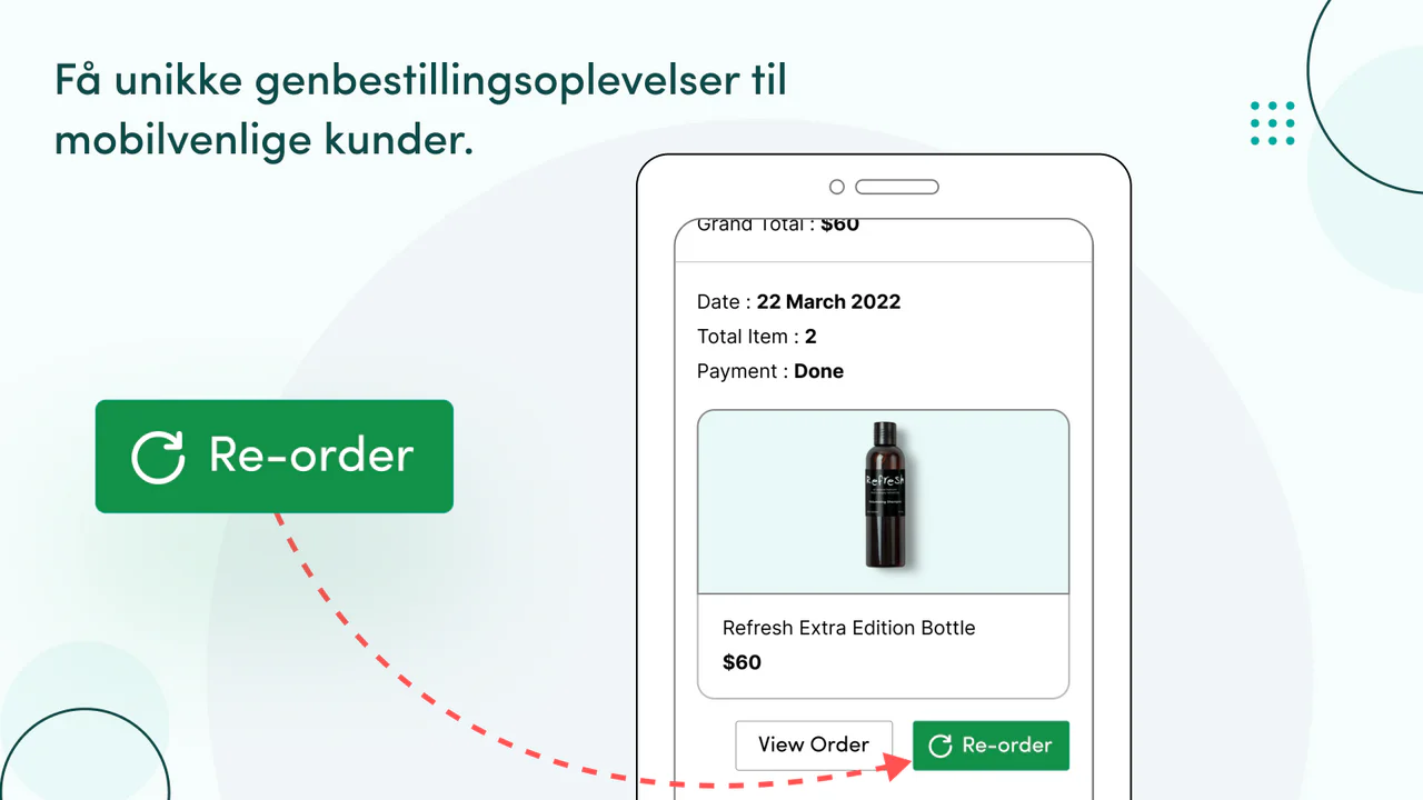 Få unikke genbestiloplevelser for mobilvenlige kunder.