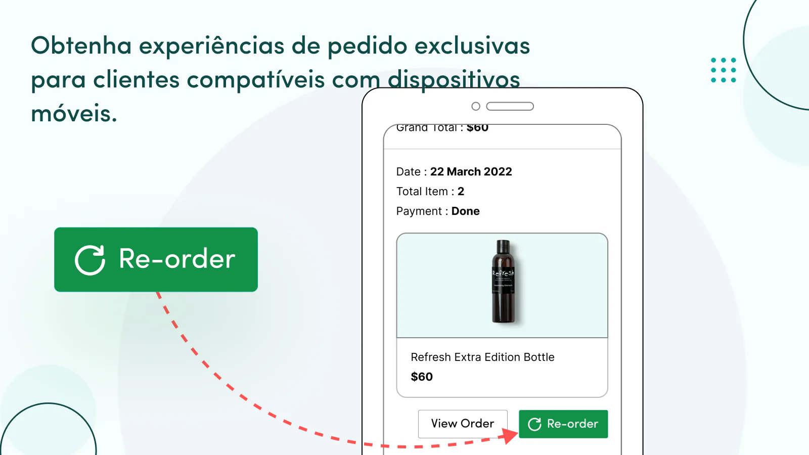 Obtenha experiências únicas de reordenação para clientes móveis.