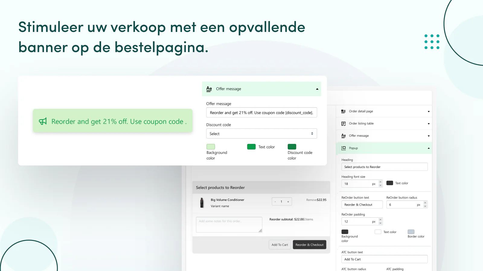 Meer verkoop met een pakkende banner op de nabestellingspagina.