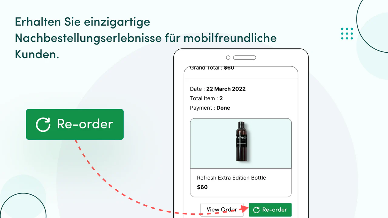 Einmalige Nachbestellungserlebnisse für mobilfreundliche Kunden.